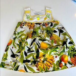 Cara Cara green and yellow fruit print dress size 4